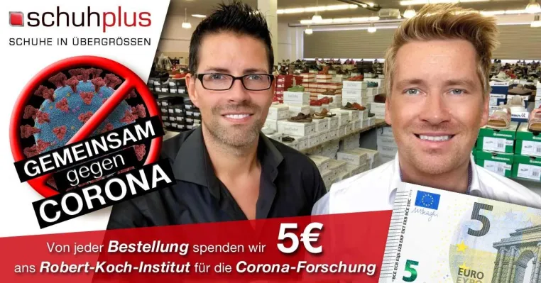 Nicht reden: Handeln! schuhplus unterstützt Robert Koch-Institut in der Corona-Forschung Bild: Nicht reden: Handeln! schuhplus unterstützt Robert Koch-Institut in der Corona-Forschung
