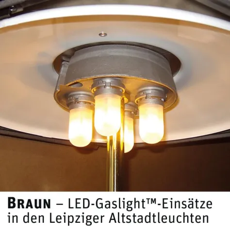 Bild: 360 historische Leipziger Leuchten auf LED-Gaslicht von BRAUN umgerüstet