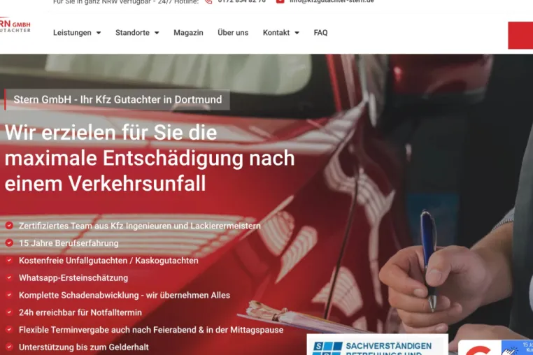 Bild: Kfz Gutachter Essen - Ihr Ingenieurbüro für Fahrzeugtechnik - Stern GmbH