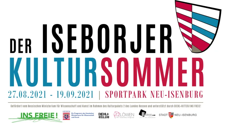 Iseborjer Kultursommer vom 27.08. - 19.09.2021 im Sportpark Neu-Isenburg Bild: Iseborjer Kultursommer vom 27.08. - 19.09.2021 im Sportpark Neu-Isenburg