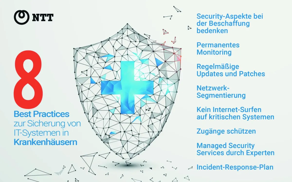 8 Best Practices zur Sicherung von IT-Systemen in Krankenhäusern (Quelle: NTT)