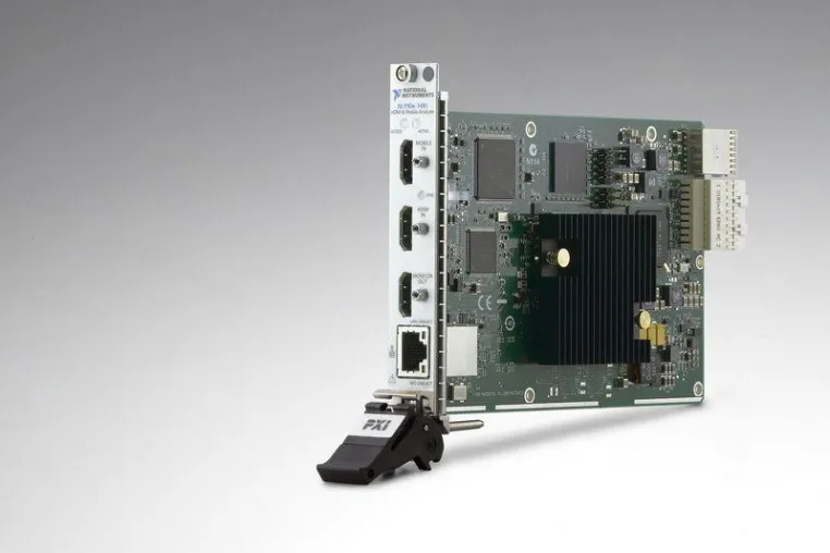 Bild: Der Analysator NI PXIe-1491 für Audio- und Videosignale automatisiert Tests von HDMI- und mobilen Geräten