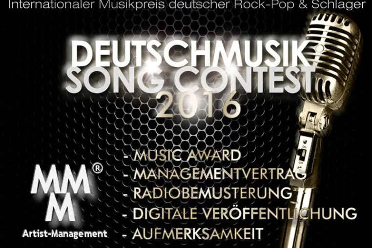 Deutschmusik Song Contest 2016: Managementvertrag für Gewinner Bild: Deutschmusik Song Contest 2016: Managementvertrag für Gewinner