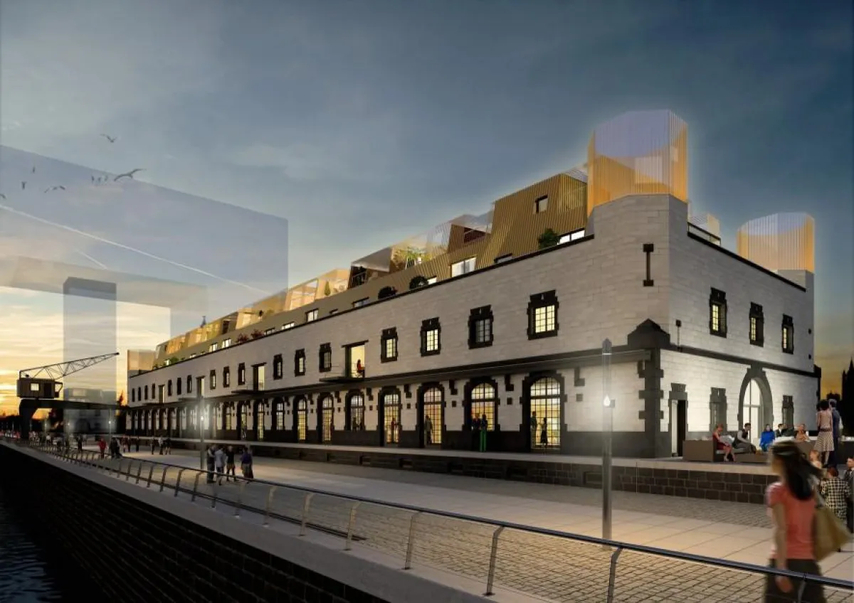 Einladung zum Flanieren: So soll das Projekt ab Mai 2010 den Mietern des denkmalgeschützten ehemaligen Zollgebäudes und Besuchern der Rheinmetropole ein außergewöhnliches Freizeiterlebnis bieten. (Ill