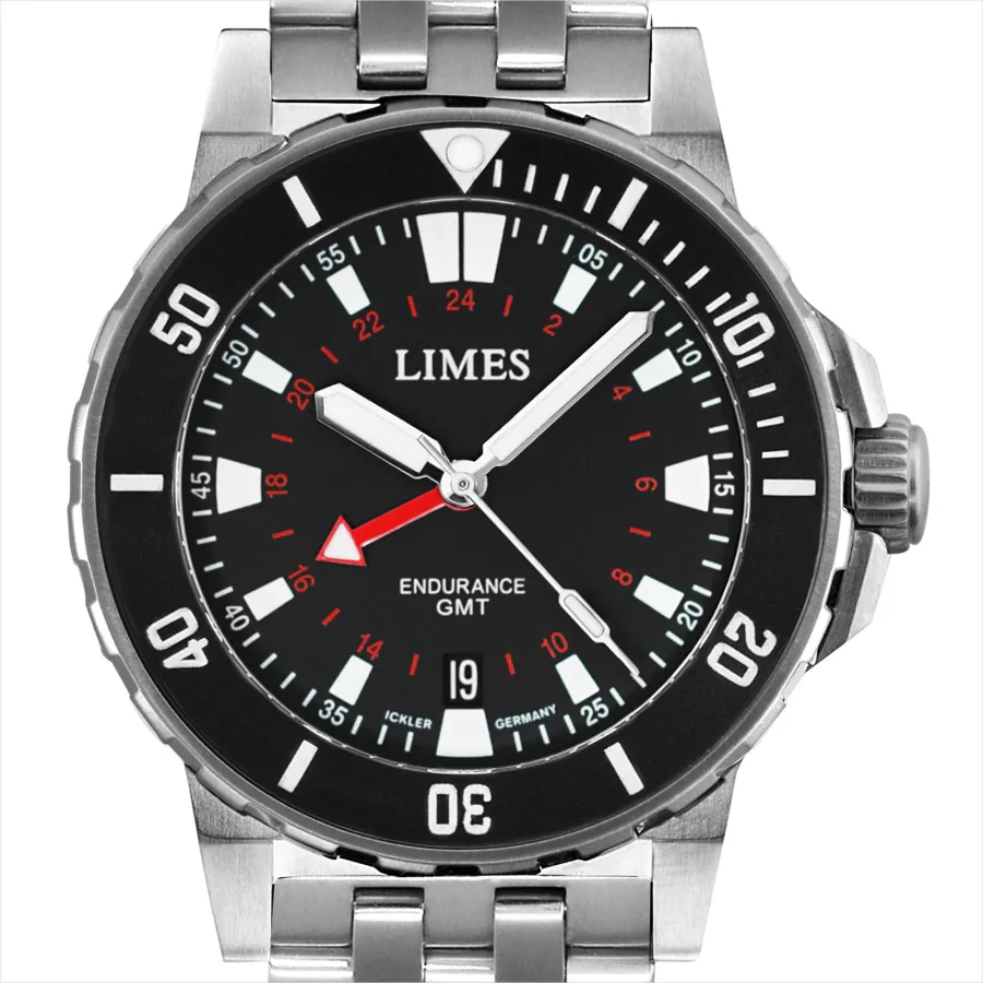 LIMES GMT Taucheruhr mit 2. Zeitzone