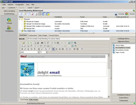 Bild: delight email 1.6: Personalisierte Serien-Mails versenden