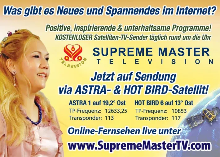 Bild: Supreme Master Television per Satellit jetzt auch auf Astra 19,2° Ost zu empfangen