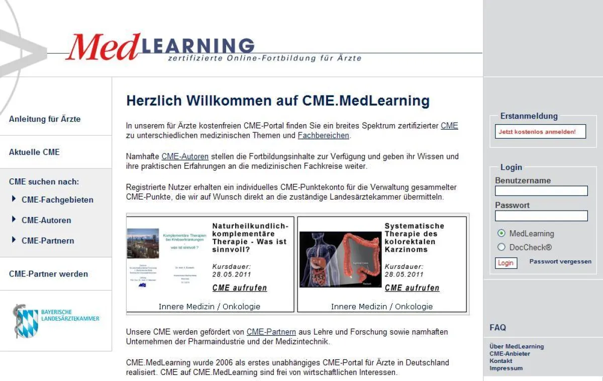 CME.MedLearning.de - Startseite des Fortbildungsportals für Ärzte