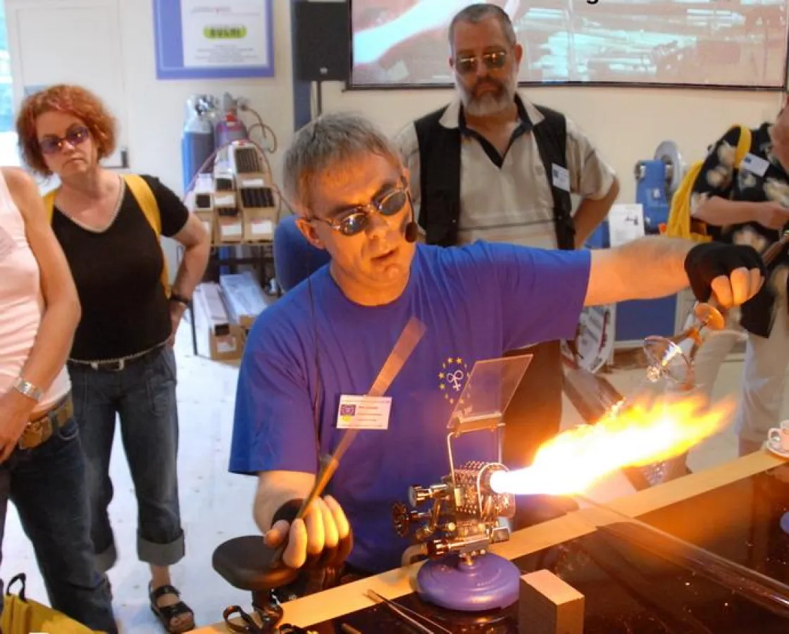 Workshop Vorführung mit Borosilikatglas