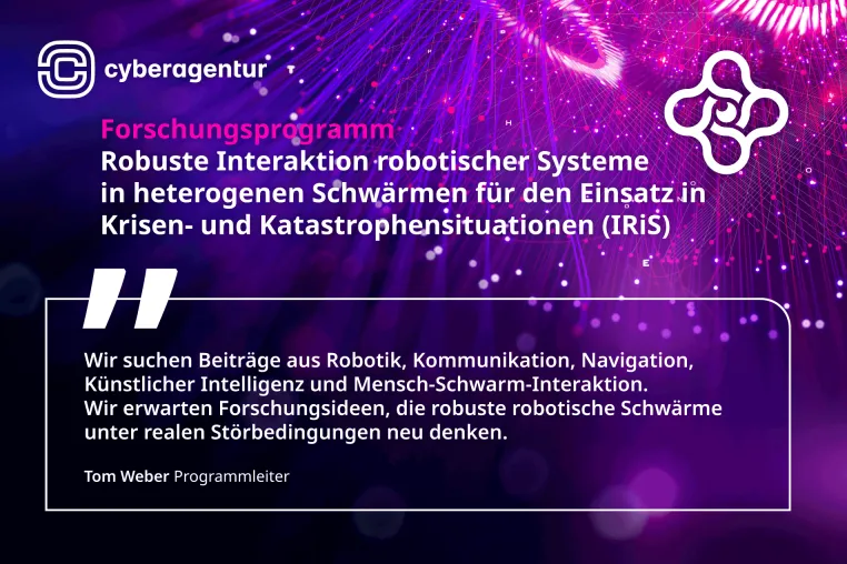 Bild: Robuste Interaktion robotischer Systeme in heterogenen Schwärmen für den Einsatz in Krisen- und Katastrophensituationen