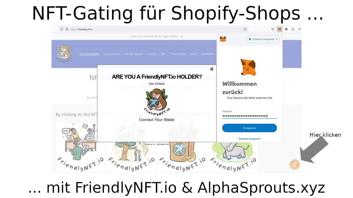 Inhaber von Rabatt-NFTs der Plattform FriendlyNFT.io erhalten auch bei Shopify-Shops Preisnachlässe. (© Webeffekt AG)
