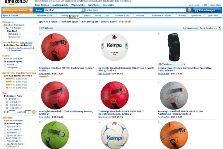 Erhard Sport bei Amazon und Otto | Sportgeräte für die führenden Online-Portale Bild: Erhard Sport bei Amazon und Otto | Sportgeräte für die führenden Online-Portale