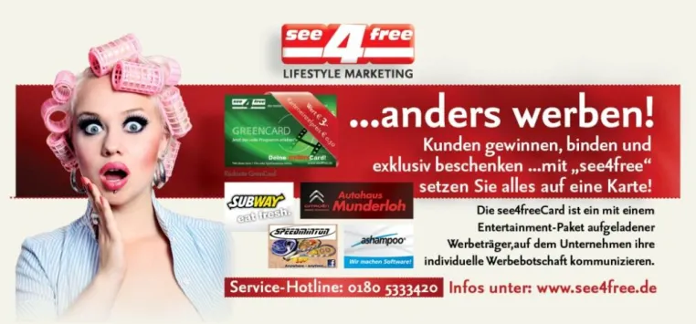Bild: Innovative Werbeidee - Unternehmen verschenken see4freeCards
