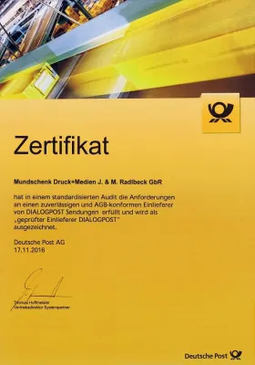 Bild: Dialog mit Mundschenk ist zertifiziert