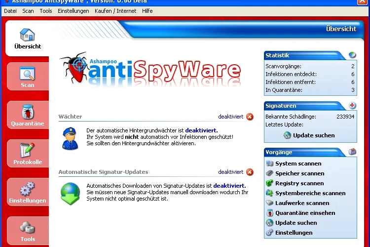Ashampoo AntiSpyWare: Alle üblen Bugs aussperren, jetzt die Beta testen Bild: Ashampoo AntiSpyWare: Alle üblen Bugs aussperren, jetzt die Beta testen
