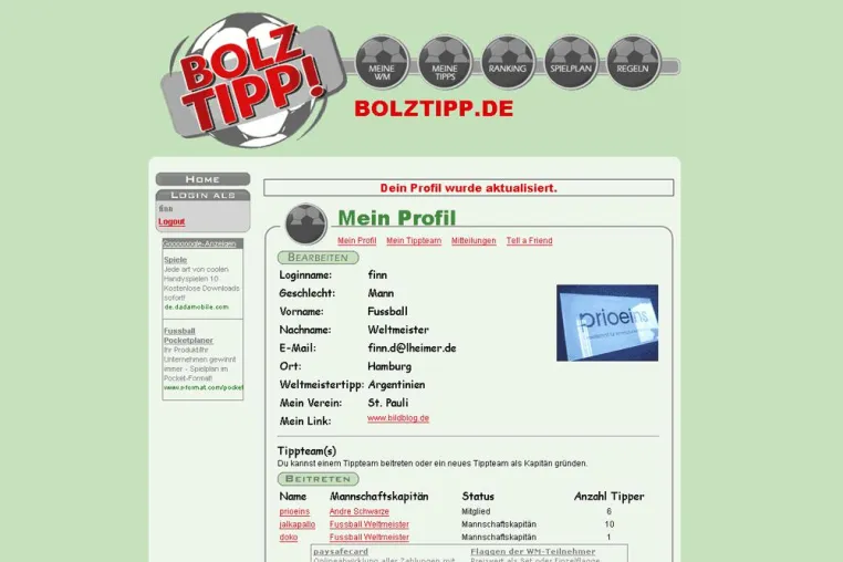 Bild: Tippspiel Portal für WM-Tipper und Tippgemeinschaften zur Fußball Weltmeisterschaft