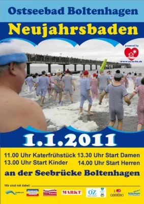 Bild: OSSEBO- Neujahrsbaden im Ostseebad Boltenhagen