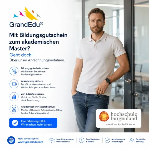 Bild: Mit Bildungsgutschein zum akademischen Master: GrandEdu zeigt Wege zwischen Weiterbildung und MBA-Studium