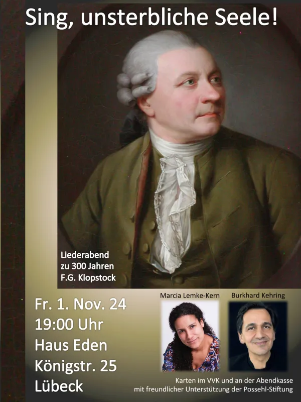 Sing, unsterbliche Seele! Liederabende zu 300 Jahren F.G. Klopstock (© Marcia Lemke-Kern c: Marie Hübner / Burkhard Kehring c: Richard Brydy)