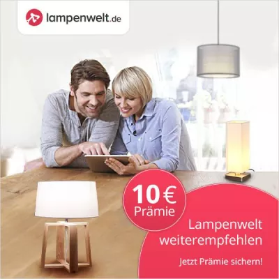Bild: Ein finanzielles Dankeschön für Empfehlungen - Kunden-werben-Kunden-Programm mit 10 €-Prämie bei Lampenwelt.de