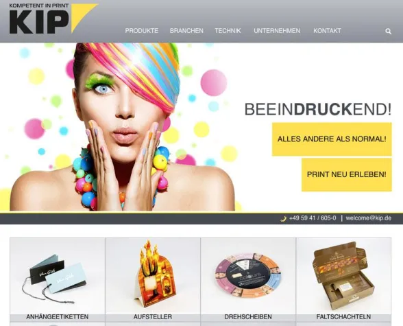 Druckerei KIP mit neuem Internetauftritt online Bild: Druckerei KIP mit neuem Internetauftritt online