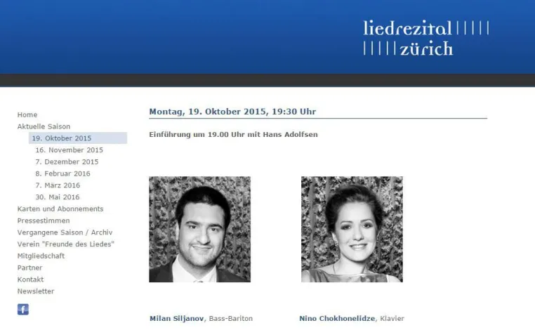 Bild: Liedrezital Zürich - Saison 2015/2015