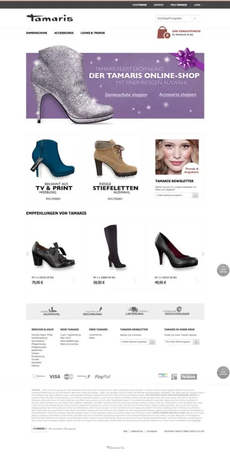 Tamaris Online Shop Premiere