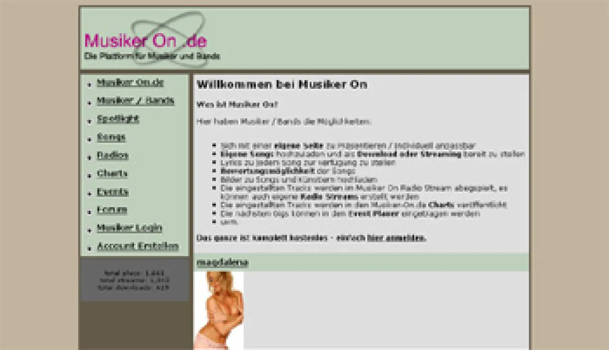 www.musiker-on.de - die Plattform für Musiker und Bands.