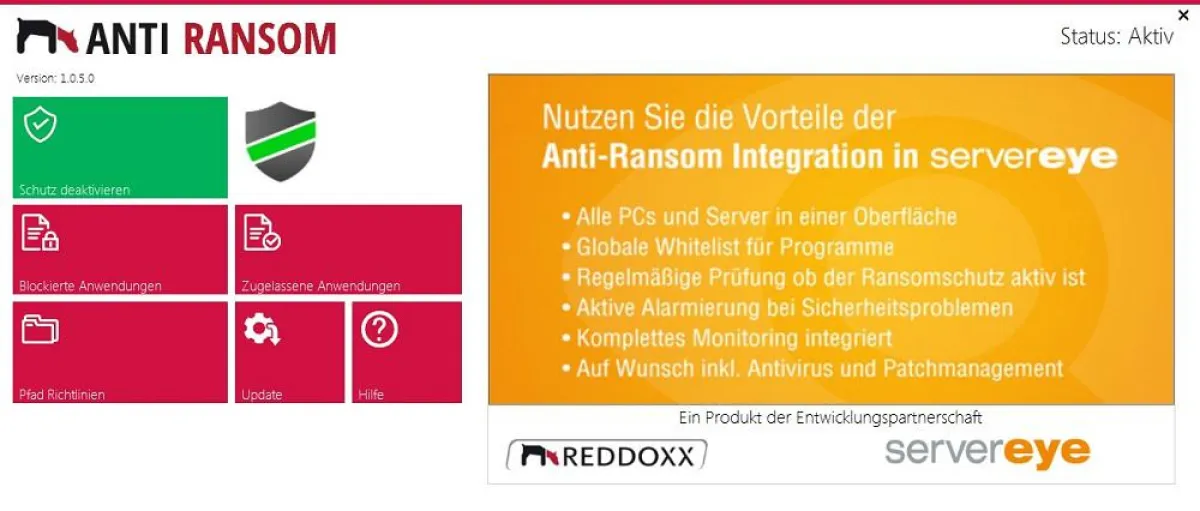 Kostenfreie Software REDDOXX ANTI RANSOM