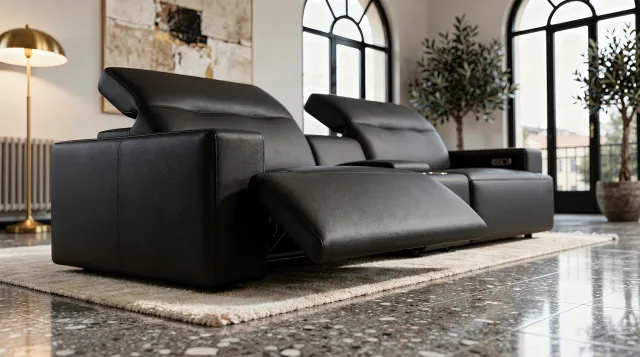 Bild: Elektrische Heimkinosessel mit verstärkter Polsterung für tägliche Nutzung