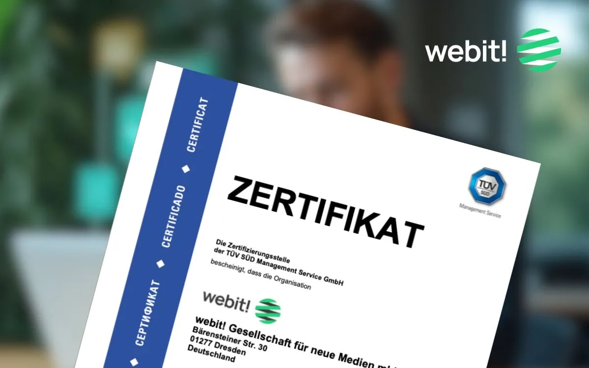 webit! nach ISO/IEC 27001:2022 zertifiziert (© webit! Gesellschaft für neue Medien mbH)