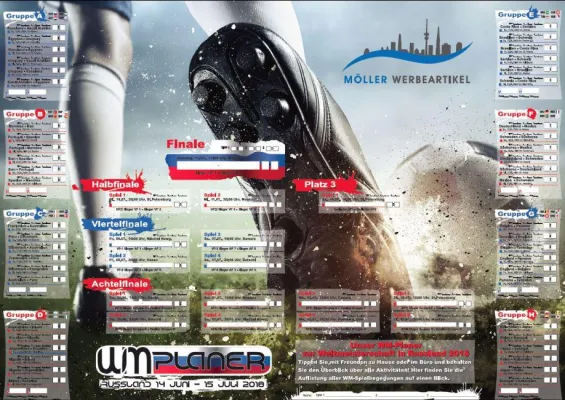 WM-Spielplan-Poster mit Tippmöglichkeit Bild: WM-Spielplan-Poster mit Tippmöglichkeit