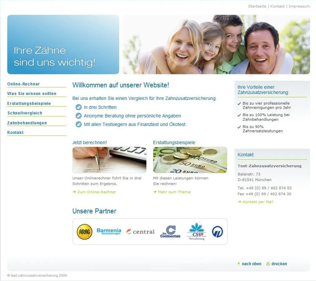 Zahnzusatzversicherung Onlinerechner