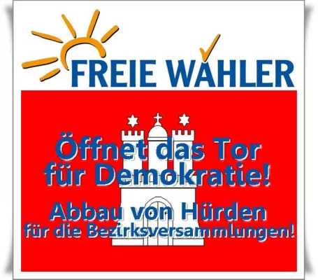 Bild: FREIE WÄHLER Hamburg mitbegründen Bündnis gegen 3%-Hürde bei Kommunalwahlen
