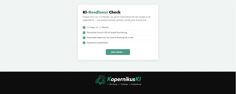 KI-Readiness Check: Mittelständler messen ihren KI-Reifegrad in 2 Minuten Bild: KI-Readiness Check: Mittelständler messen ihren KI-Reifegrad in 2 Minuten