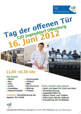 Tag der offenen Tür am 16. Juni 2012: Das Offenburger Jugenddorf stellt sich vor Bild: Tag der offenen Tür am 16. Juni 2012: Das Offenburger Jugenddorf stellt sich vor