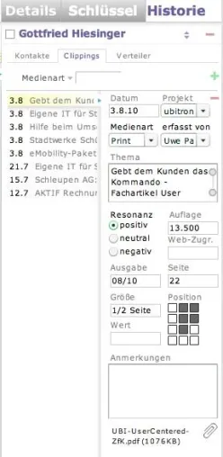 Neue Version 7.0: PR-Software PressFile jetzt inklusive Clipping Management Bild: Neue Version 7.0: PR-Software PressFile jetzt inklusive Clipping Management