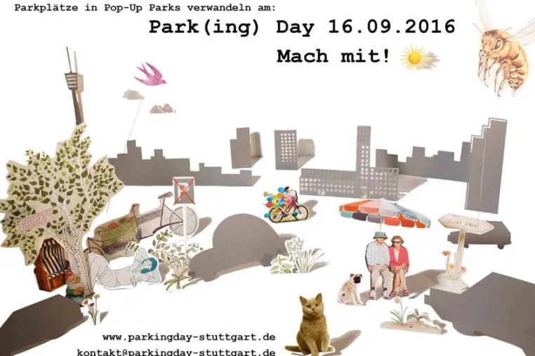Bild: Aus Grau wird Grün: Am Park(ing) Day werden Parkplätze zu Oasen