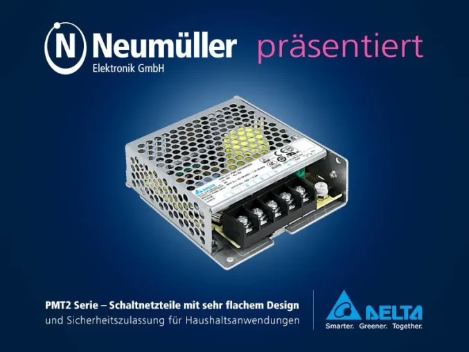 Bild: Delta PMT2 Serie – Schaltnetzteile mit extra flachem Design und Sicherheitszulassung für Haushaltsanwendungen