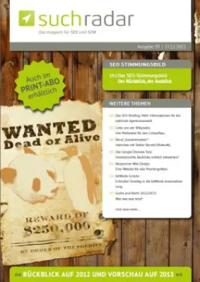 Bild: Der Wissensvorsprung ins Sachen SEO: das SEO-Stimmungsbild 2012/2013 im suchradar