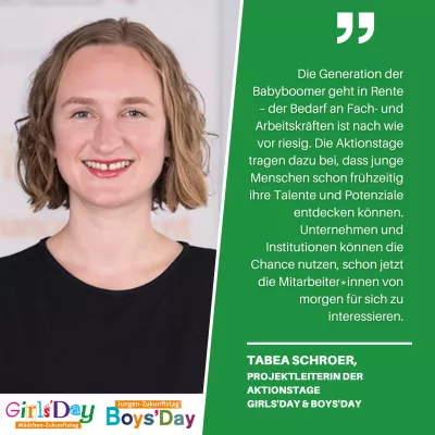 Bild: Girls'Day und Boys'Day: Jetzt Angebote eintragen und für den Aktionstag am 3. April 2025 anmelden!