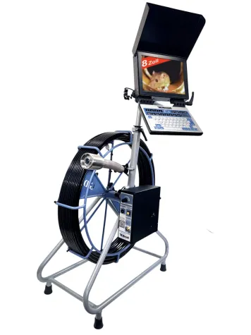 Neue Rohrkamera 5040 – mit neuer Haspel und mit flexible verstellbaren Monitor Bild: Neue Rohrkamera 5040 – mit neuer Haspel und mit flexible verstellbaren Monitor