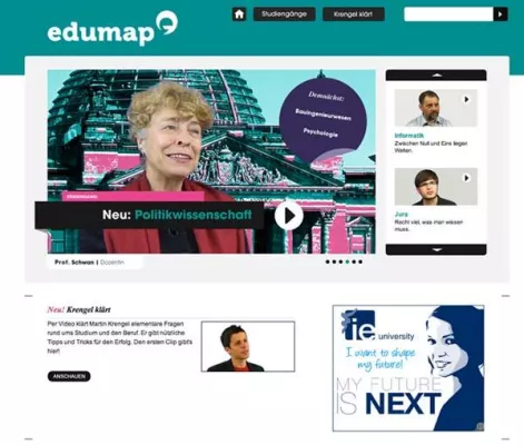 Bild: Der erste videobasierte Onlinestudienführer "edumap" wächst und geht erste Kooperationen ein