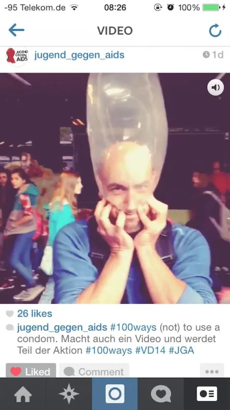 Ein Teilnehmervideo auf dem JGA Instagram Account