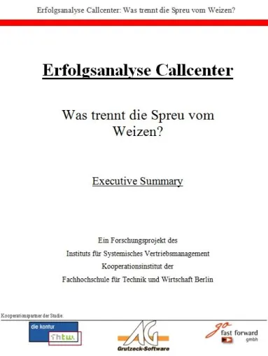 Bild: Callcenter Studie - Wie positioniere ich mein Callcenter erfolgreich am Markt?