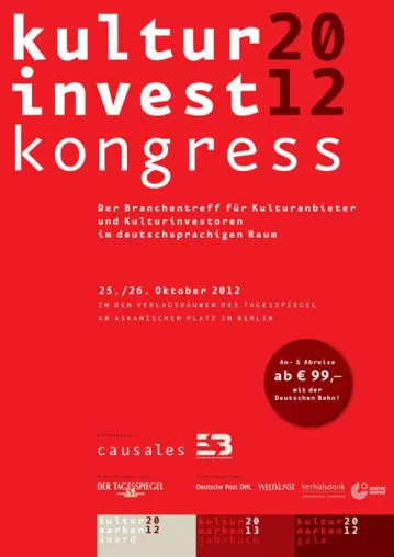 Bild: Der KulturInvest-Kongress 2012 veröffentlicht sein Programm