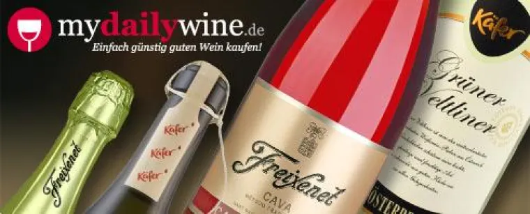 mydailywine.de erweitert das Produktsortiment um Käfer und Freixenet Bild: mydailywine.de erweitert das Produktsortiment um Käfer und Freixenet