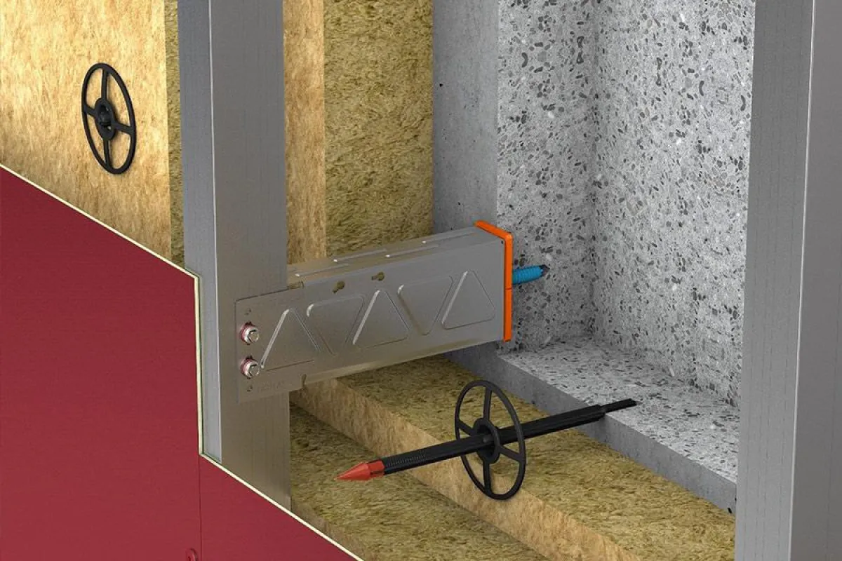 CROSSFIX® Unterkonstruktionssystem am Beispiel der vertikalen Montage.