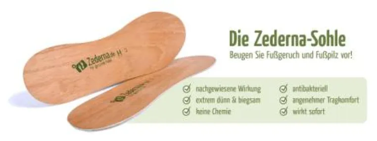 Bild: Einlegesohlen aus Zedernholz für eine dufte Fußhygiene