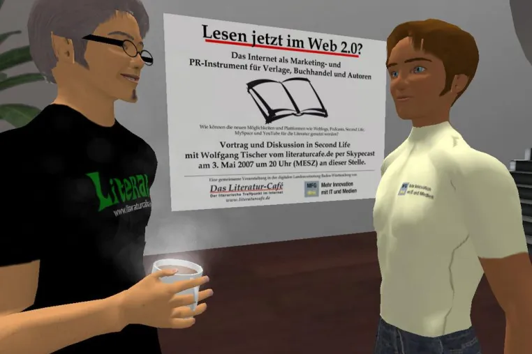 Vortrag am 3. Mai 2007 in Second Life: Online-Marketing für Verlage, Buchhandel und Autoren Bild: Vortrag am 3. Mai 2007 in Second Life: Online-Marketing für Verlage, Buchhandel und Autoren